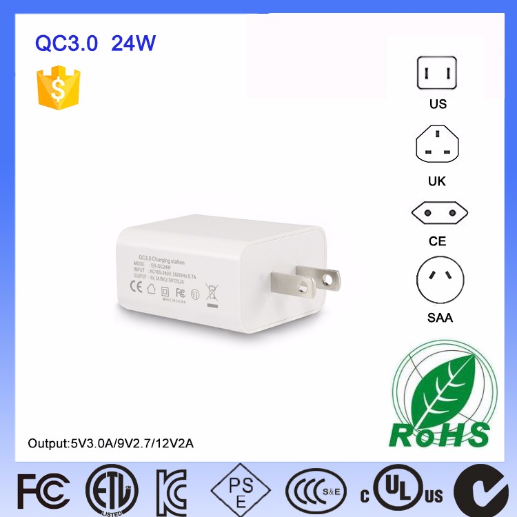 QC3.0 24W USB Charger,24W USB 